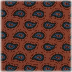 Viola Milano - Paisley Pattern Silk Pocket Square - Orange Mix - Handmade in Italy - Luxury Exclusive Collection - Avvenice