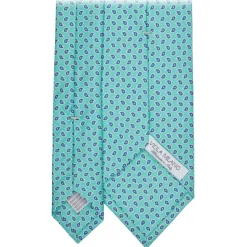 Viola Milano - Paisley Pattern Selftipped Silk Tie - Menthol - Handmade in Italy - Luxury Exclusive Collection - Avvenice