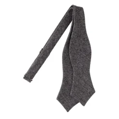 Viola Milano - Pied De Poule Wool Self-Tie Bow Tie - Grey Mix - Made in Italy - Luxury Exclusive Collection - Avvenice