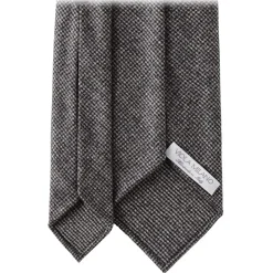 Viola Milano - Pied de Poule Wool 3-Fold Tie - Grey Mix - Handmade in Italy - Luxury Exclusive Collection - Avvenice