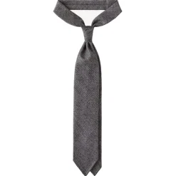 Viola Milano - Pied de Poule Wool 3-Fold Tie - Grey Mix - Handmade in Italy - Luxury Exclusive Collection - Avvenice