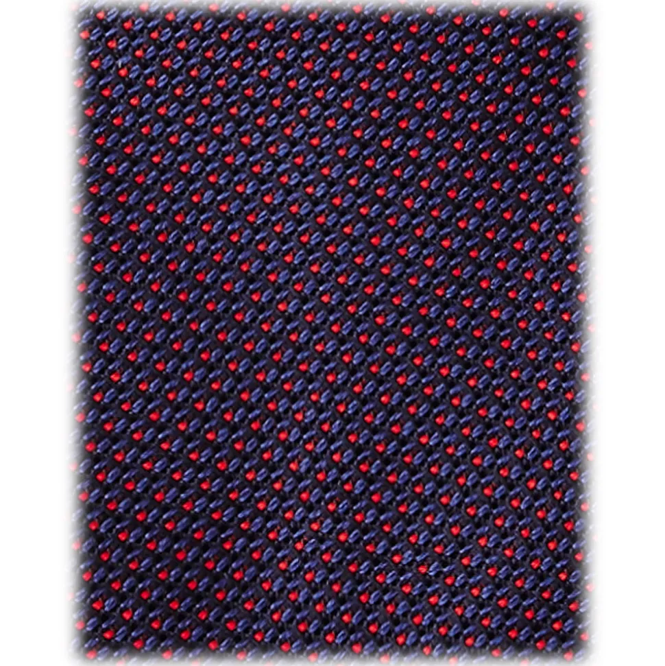 Viola Milano - Pin Dot 3-Fold Grenadine Tie - Navy/Wine - Handmade in Italy - Luxury Exclusive Collection - Avvenice