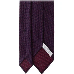 Viola Milano - Pin Dot 3-Fold Grenadine Tie - Navy/Wine - Handmade in Italy - Luxury Exclusive Collection - Avvenice