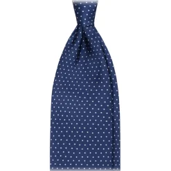 Viola Milano - Pin Dot Selftipped Silk Tie - Blue/White - Handmade in Italy - Luxury Exclusive Collection - Avvenice