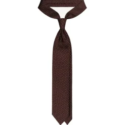 Viola Milano - Pin Dot Selftipped Silk Tie - Brown/White - Handmade in Italy - Luxury Exclusive Collection - Avvenice