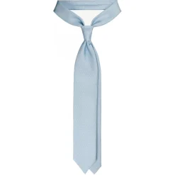 Viola Milano - Pin Dot Selftipped Silk Tie - Light Blue/White - Handmade in Italy - Luxury Exclusive Collection - Avvenice
