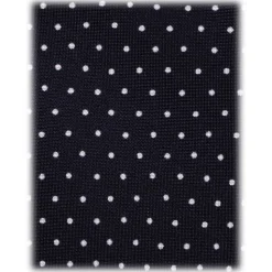 Viola Milano - Pin Dot Selftipped Silk Tie - Navy/White - Handmade in Italy - Luxury Exclusive Collection - Avvenice