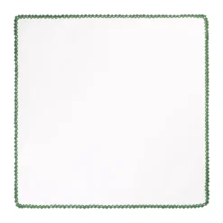 Viola Milano - Pocket Square with Handmade Crochet Edges - Forest - Handmade in Italy - Luxury Exclusive Collection - Avvenice