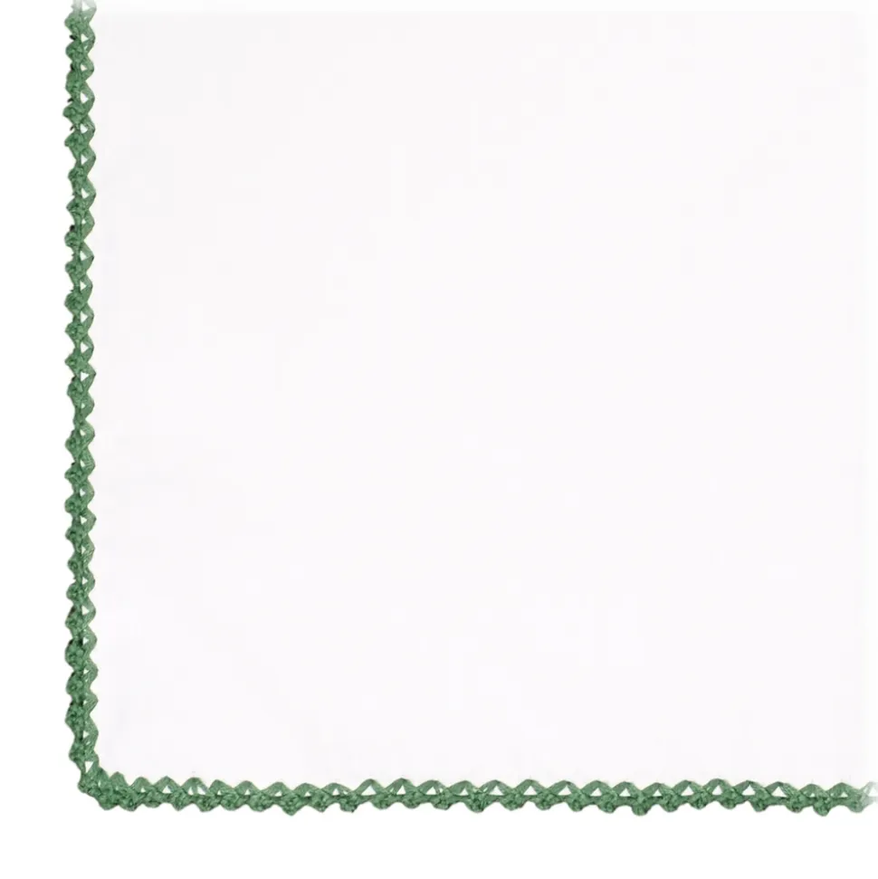 Viola Milano - Pocket Square with Handmade Crochet Edges - Forest - Handmade in Italy - Luxury Exclusive Collection - Avvenice