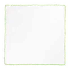 Viola Milano - Pocket Square with Handmade Crochet Edges - Lime - Handmade in Italy - Luxury Exclusive Collection - Avvenice