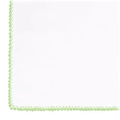 Viola Milano - Pocket Square with Handmade Crochet Edges - Lime - Handmade in Italy - Luxury Exclusive Collection - Avvenice