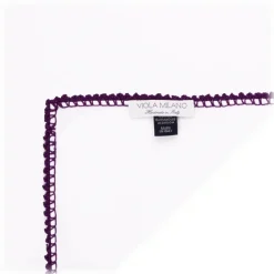 Viola Milano - Pocket Square with Handmade Crochet Edges - Purple - Handmade in Italy - Luxury Exclusive Collection - Avvenice