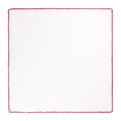 Viola Milano - Pocket Square with Handmade Crochet Edges - Red - Handmade in Italy - Luxury Exclusive Collection - Avvenice