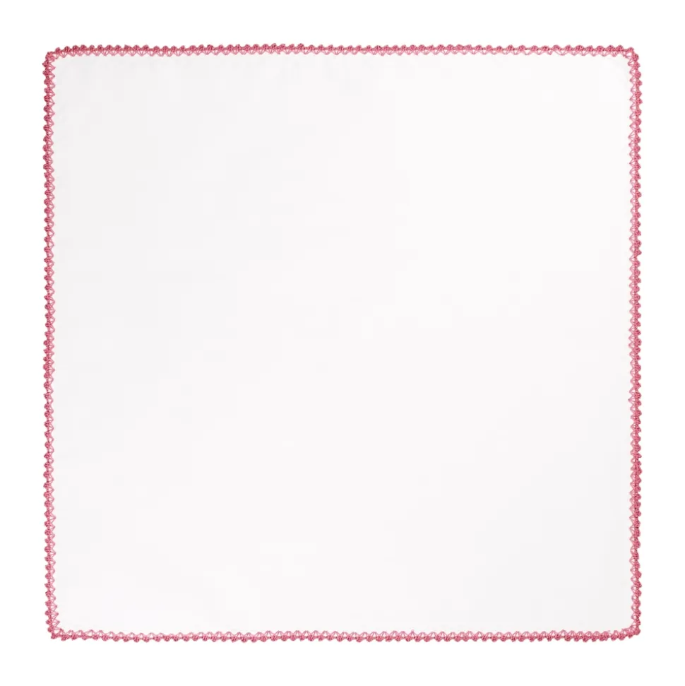 Viola Milano - Pocket Square with Handmade Crochet Edges - Red - Handmade in Italy - Luxury Exclusive Collection - Avvenice