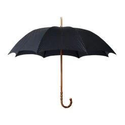 Viola Milano - Polka Dot Bamboo Umbrella - Navy and White - Handmade in Italy - Luxury Exclusive Collection - Avvenice