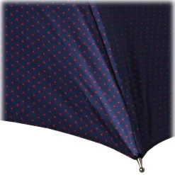 Viola Milano - Polka Dot Bamboo Umbrella - Navy and Red - Handmade in Italy - Luxury Exclusive Collection - Avvenice