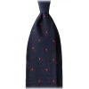 Viola Milano - Polka Dot Grenadine 7-Fold Unlined Tie - Navy/Red - Handmade in Italy - Luxury Exclusive Collection - Avvenice