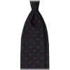Viola Milano - Polka Dot Handrolled Woven Grenadine/Shantung Tie - Navy/Red - Handmade in Italy - Luxury Exclusive Collection - Avvenice