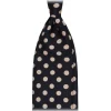 Viola Milano - Polka Dot Handprinted Selftipped Silk Tie - Navy/White - Handmade in Italy - Luxury Exclusive Collection - Avvenice