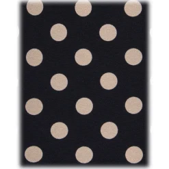 Viola Milano - Polka Dot Handprinted Selftipped Silk Tie - Navy/White - Handmade in Italy - Luxury Exclusive Collection - Avvenice