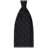 Viola Milano - Polka Dot Handrolled Woven Grenadine/Shantung Tie - Navy/Coffee - Handmade in Italy - Luxury Exclusive Collection - Avvenice