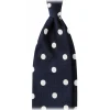 Viola Milano - Polka Dot Handrolled Woven Silk Jacquard Tie - Navy/White - Handmade in Italy - Luxury Exclusive Collection - Avvenice