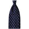 Viola Milano - Polka Dot Handrolled Woven Silk Jacquard Tie - Navy/White - Handmade in Italy - Luxury Exclusive Collection - Avvenice