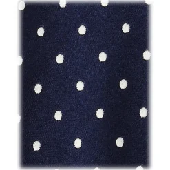 Viola Milano - Polka Dot Handrolled Woven Silk Jacquard Tie - Navy/White - Handmade in Italy - Luxury Exclusive Collection - Avvenice
