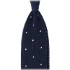 Viola Milano - Polka Dot Knitted Silk Tie - Navy/White - Handmade in Italy - Luxury Exclusive Collection - Avvenice