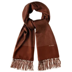 Viola Milano - Polka Dot Madder Silk Scarf - Brown - Handmade in Italy - Luxury Exclusive Collection - Avvenice