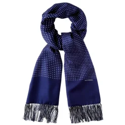 Viola Milano - Polka Dot Madder Silk Scarf - Navy - Handmade in Italy - Luxury Exclusive Collection - Avvenice