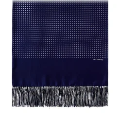 Viola Milano - Polka Dot Madder Silk Scarf - Navy - Handmade in Italy - Luxury Exclusive Collection - Avvenice