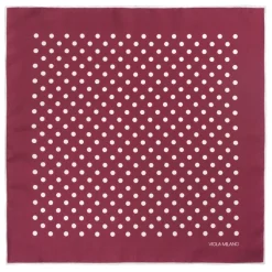 Viola Milano - Polka Dot Silk Pocket Square - Wine/White - Handmade in Italy - Luxury Exclusive Collection - Avvenice