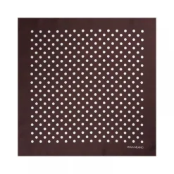 Viola Milano - Polka Dot Silk Pocket Square - Brown and White - Handmade in Italy - Luxury Exclusive Collection - Avvenice