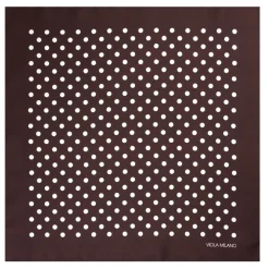 Viola Milano - Polka Dot Silk Pocket Square - Brown/White - Handmade in Italy - Luxury Exclusive Collection - Avvenice
