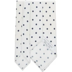 Viola Milano - Polka Dot Untipped Linen Tie - Natural White - Handmade in Italy - Luxury Exclusive Collection - Avvenice