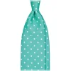 Viola Milano - Polka Dot Untipped Linen Tie - Mint - Handmade in Italy - Luxury Exclusive Collection - Avvenice