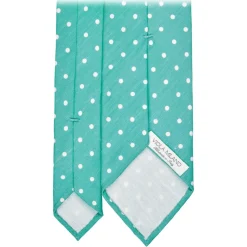 Viola Milano - Polka Dot Untipped Linen Tie - Mint - Handmade in Italy - Luxury Exclusive Collection - Avvenice