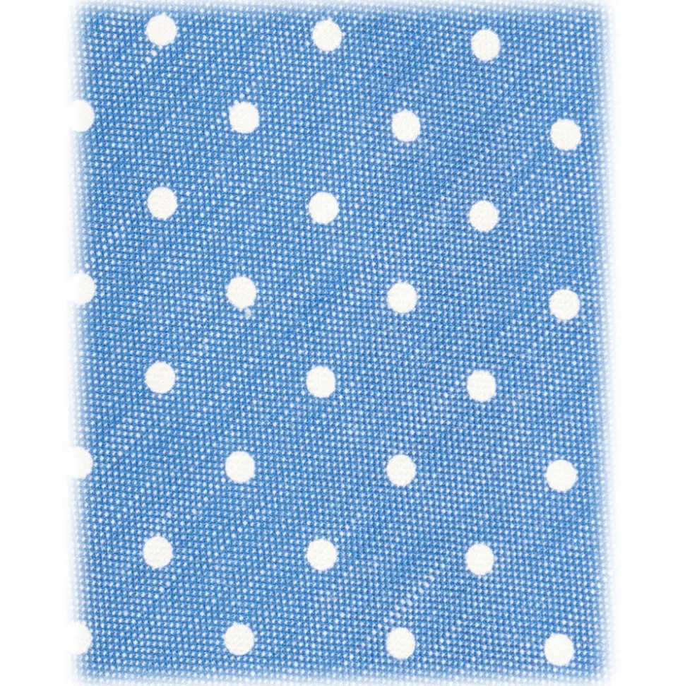 Viola Milano - Polka Dot Untipped Linen Tie - Light Blue - Handmade in Italy - Luxury Exclusive Collection - Avvenice