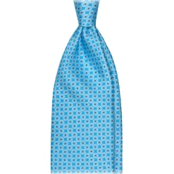 Viola Milano - Positano Floral Selftipped Silk Tie - Sky - Handmade in Italy - Luxury Exclusive Collection - Avvenice
