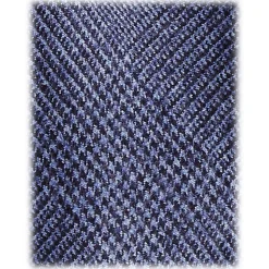 Viola Milano - Prince of Wales Untipped 100% Wool Tie - Blue Mix - Handmade in Italy - Luxury Exclusive Collection - Avvenice