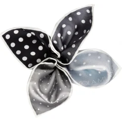 Viola Milano - Printed Polka Dot Silk Pocket Square - Grey Shades - Handmade in Italy - Luxury Exclusive Collection - Avvenice