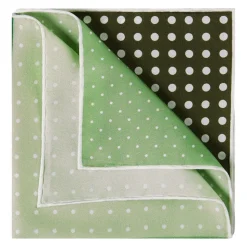 Viola Milano - Printed Polka Dot Silk Pocket Square - Green Shades - Handmade in Italy - Luxury Exclusive Collection - Avvenice