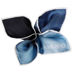 Viola Milano - Printed Polka Dot Silk Pocket Square - Navy Shades - Handmade in Italy - Luxury Exclusive Collection - Avvenice