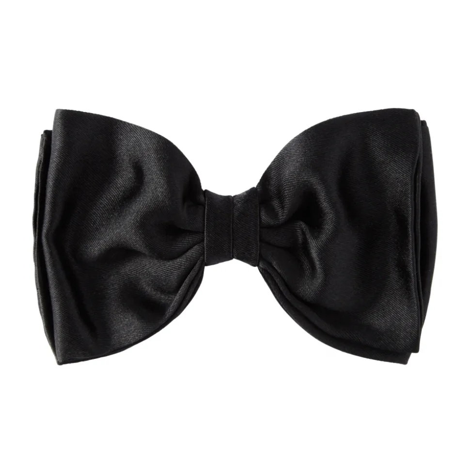 Viola Milano - Ready-Tie Grosgrain Bow-Tie - Black - Made in Italy - Luxury Exclusive Collection - Avvenice