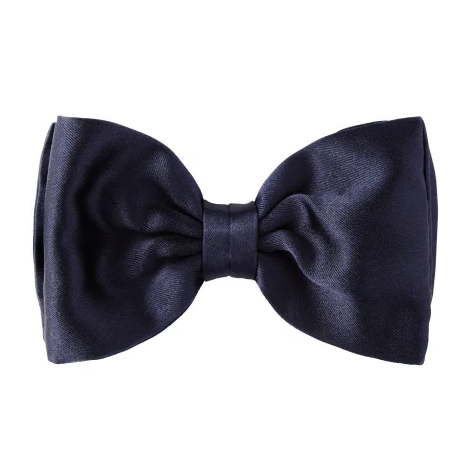Viola Milano - Ready-Tie Grosgrain Bow-Tie - Navy - Made in Italy - Luxury Exclusive Collection - Avvenice