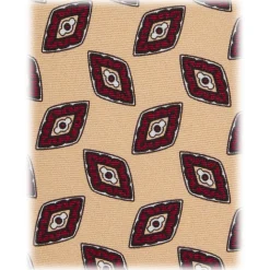 Viola Milano - Red Diamond Vintage Selftipped Silk Tie - Yellow - Handmade in Italy - Luxury Exclusive Collection - Avvenice