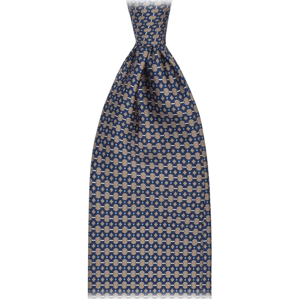 Viola Milano - Roman Chain Selftipped Italian Silk Tie - Sand - Handmade in Italy - Luxury Exclusive Collection - Avvenice