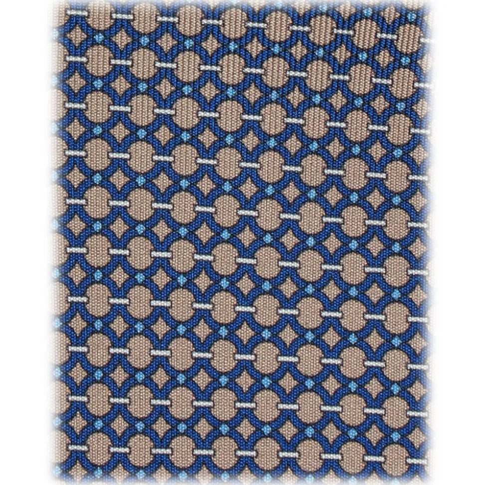 Viola Milano - Roman Chain Selftipped Italian Silk Tie - Sand - Handmade in Italy - Luxury Exclusive Collection - Avvenice