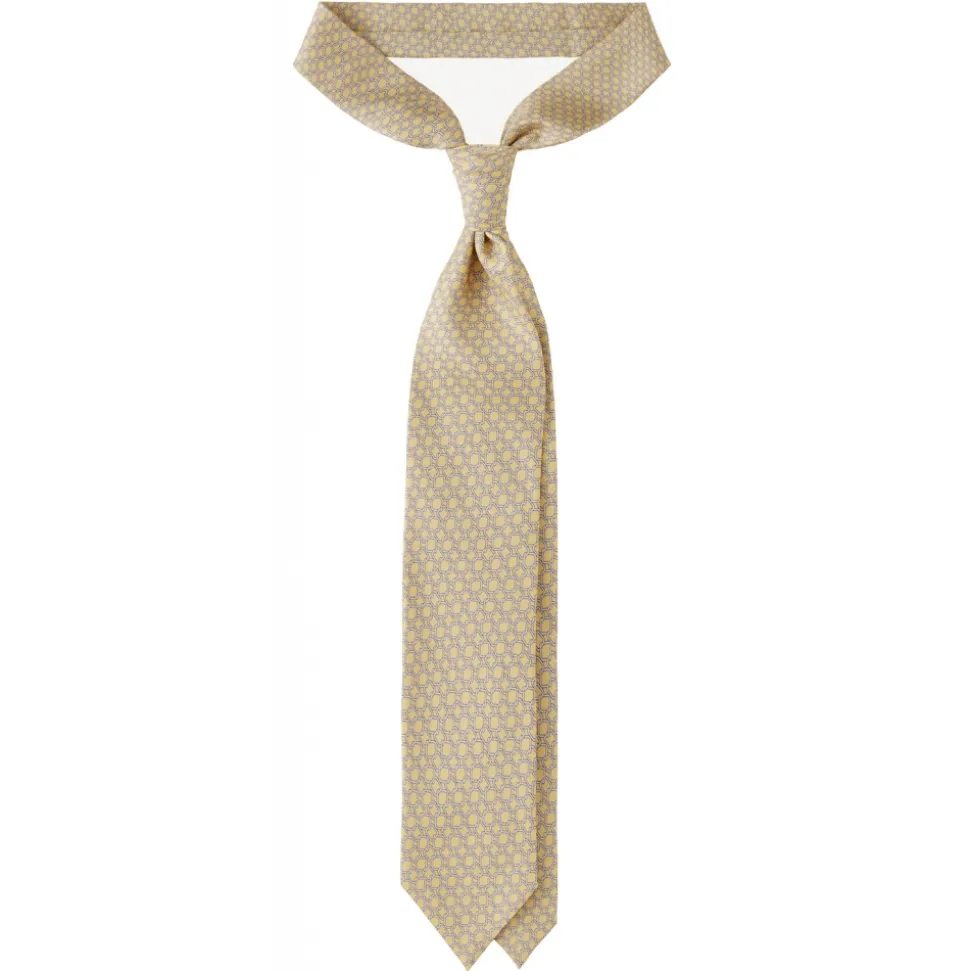 Viola Milano - Roman Maillon Selftipped Italian Silk Tie - Yellow - Handmade in Italy - Luxury Exclusive Collection - Avvenice